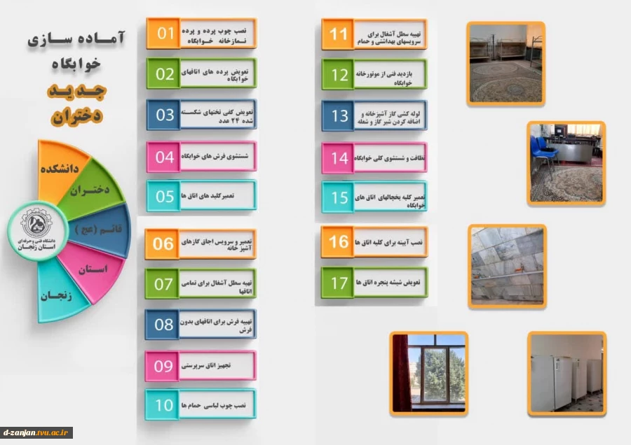 آماده سازی خوابگاه جدید